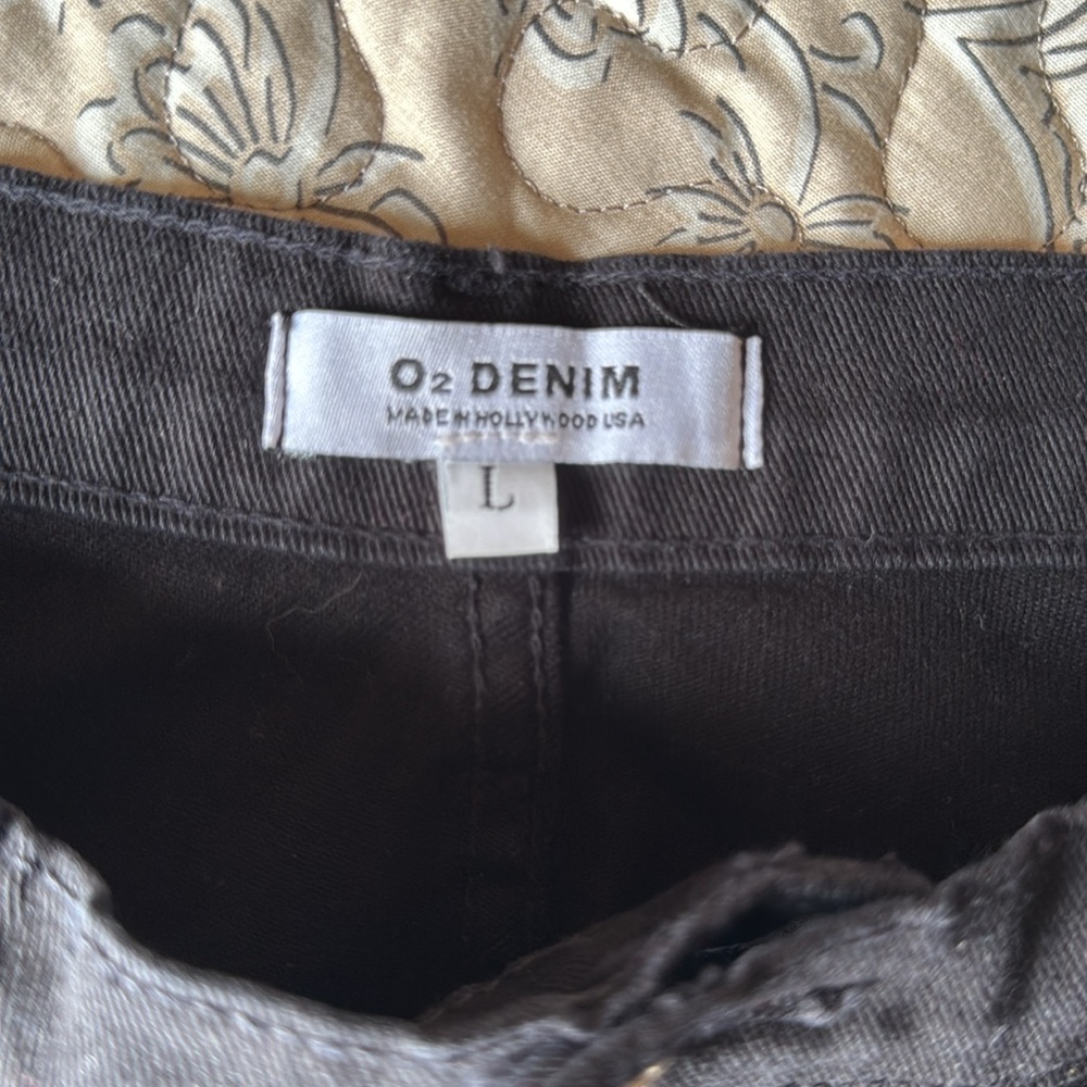 Women's Black Frayed Shorts by  O2 Denim - Picture 3 of 4